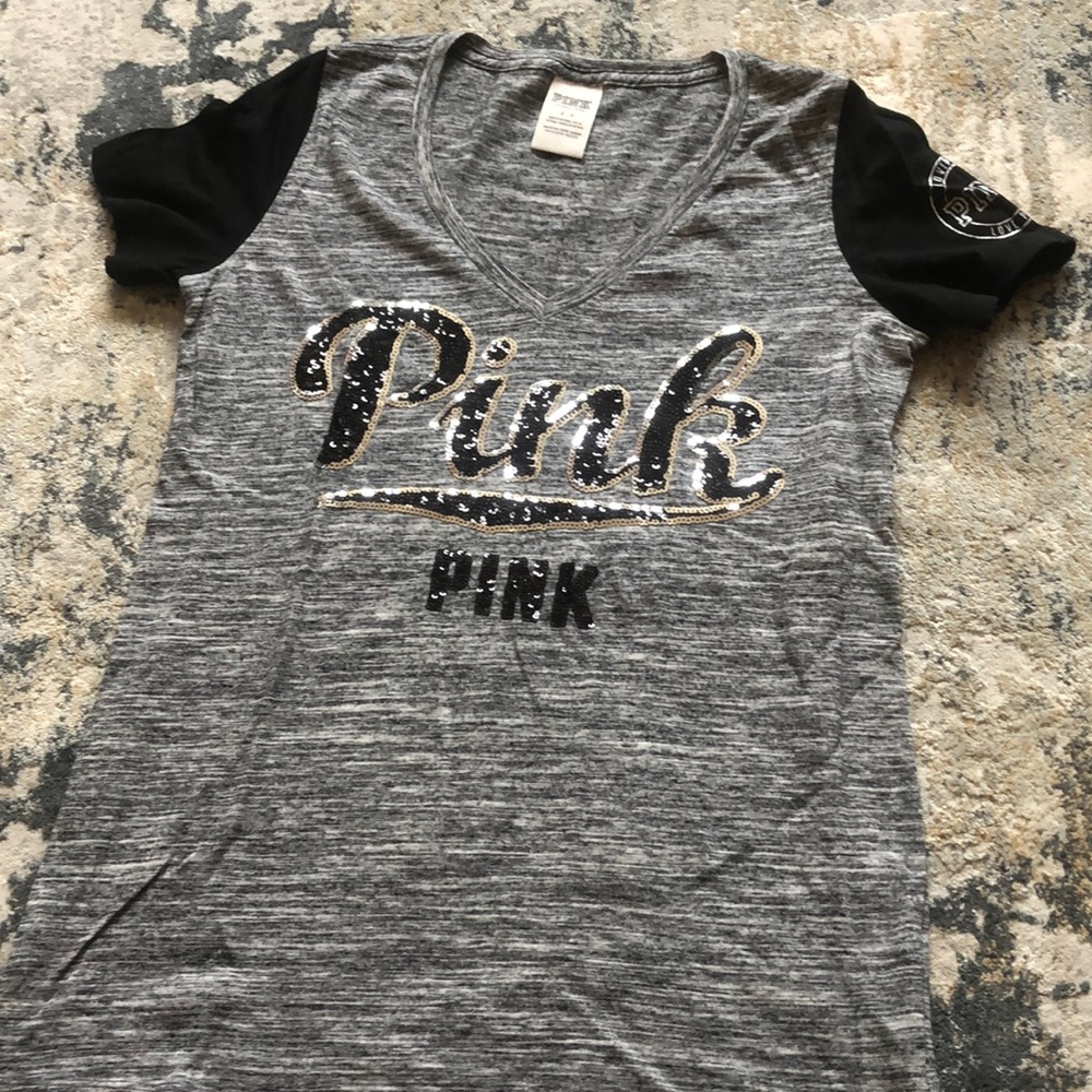 PINK grey tee shirt